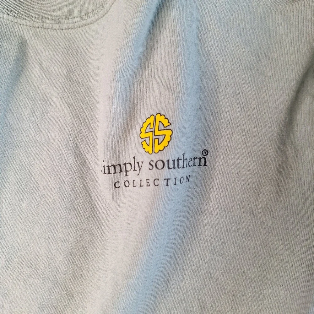 Simply Southern Kids Sage Green Long Sleeve Logo Graphic T-Shirt Cotton Tee‎